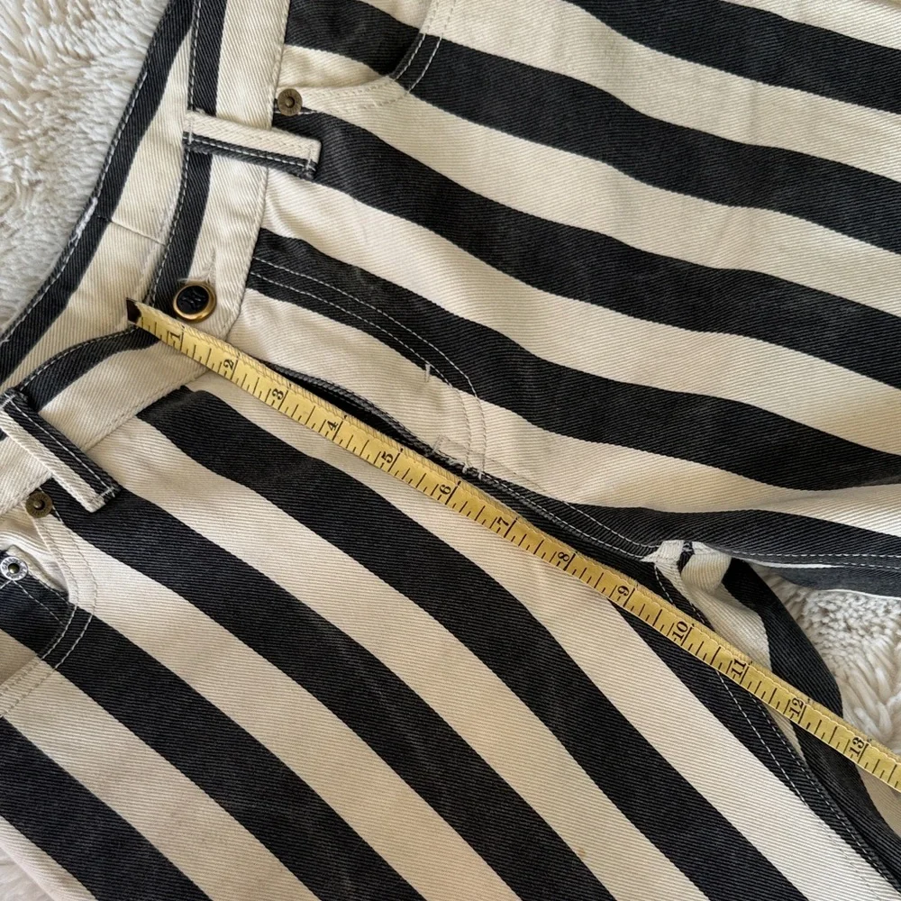 Celine Black and White Striped Cropped Pants - Picture 8 of 9